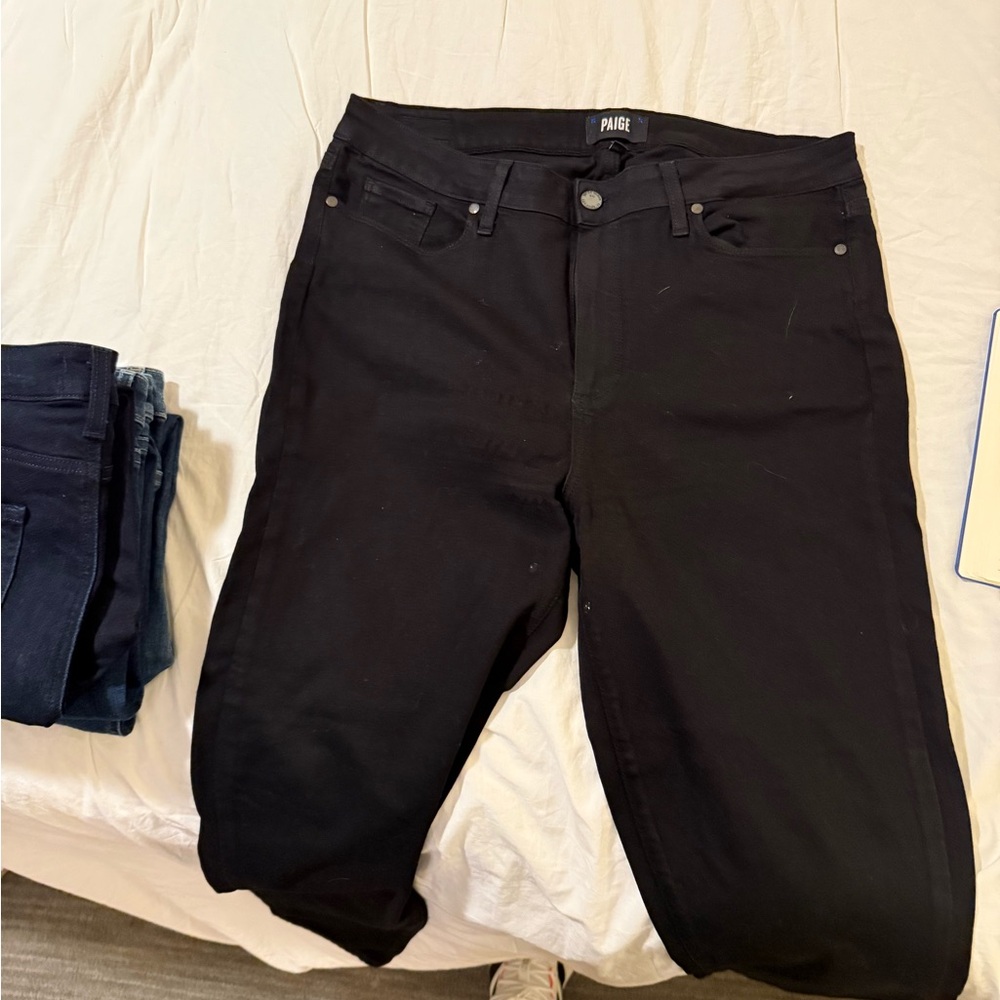 PAIGE Classic Black Denim Pants